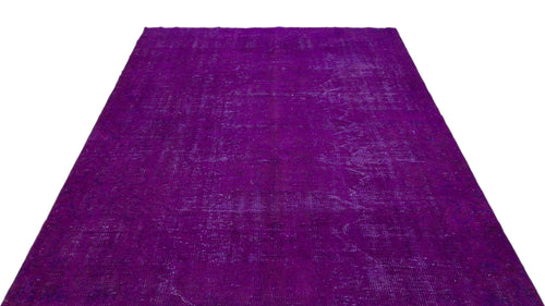 Atina Purple Vintage Wool Handmade Area Rug 6'1" x 8'11"