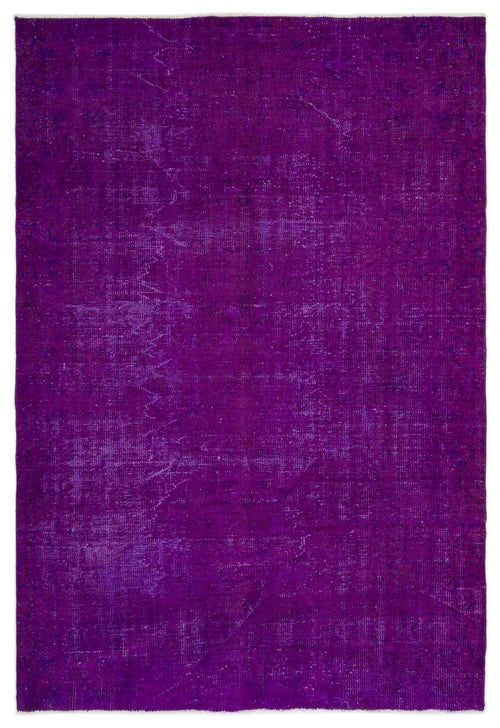 Atina Purple Vintage Wool Handmade Area Rug 6'1" x 8'11"