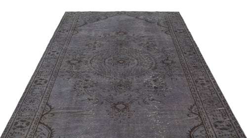 Atina Grey Vintage Wool Handmade Area Rug 6'2" x 9'1"