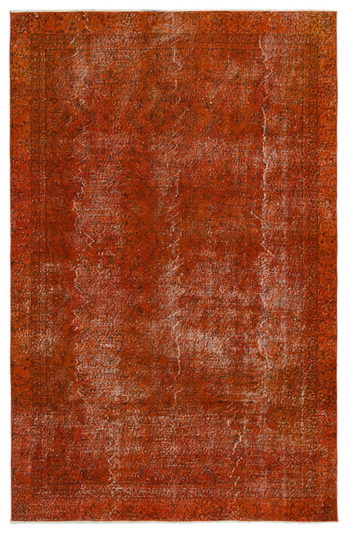 Atina Orange Vintage Wool Handmade Area Rug 6'0" x 9'6"
