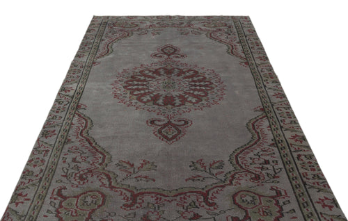 Atina Grey Vintage Wool Handmade Area Rug 5'3" x 8'8"