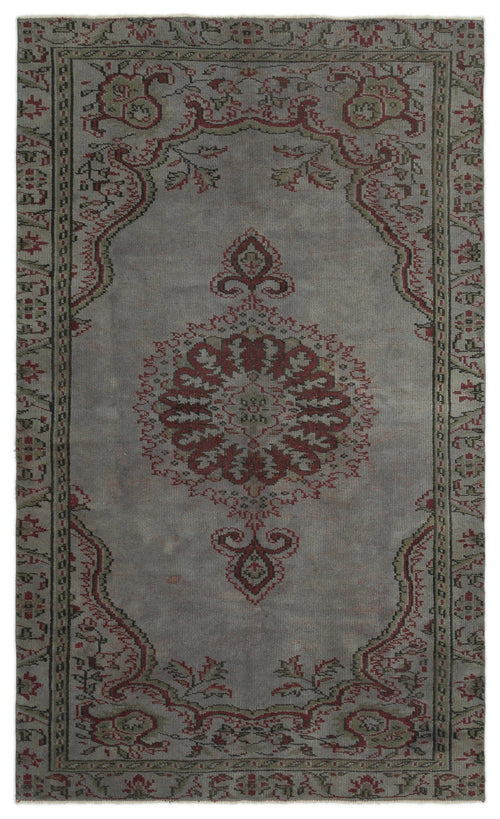 Atina Grey Vintage Wool Handmade Area Rug 5'3" x 8'8"