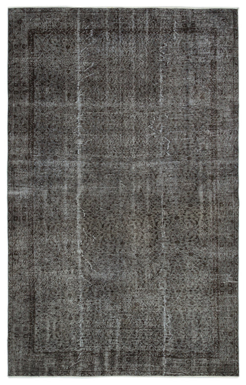 Atina Grey Vintage Wool Handmade Area Rug 5'10" x 9'8"