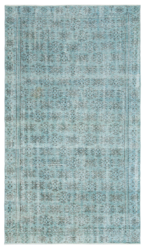 Atina Green Vintage Wool Handmade Area Rug 5'2" x 8'11"