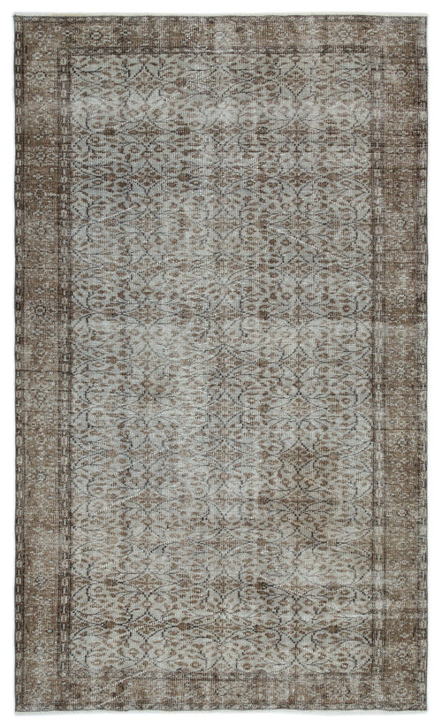 Atina Grey Vintage Wool Handmade Area Rug 5'3" x 8'8"