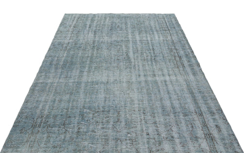 Atina Blue Vintage Wool Handmade Area Rug 5'7" x 9'3"