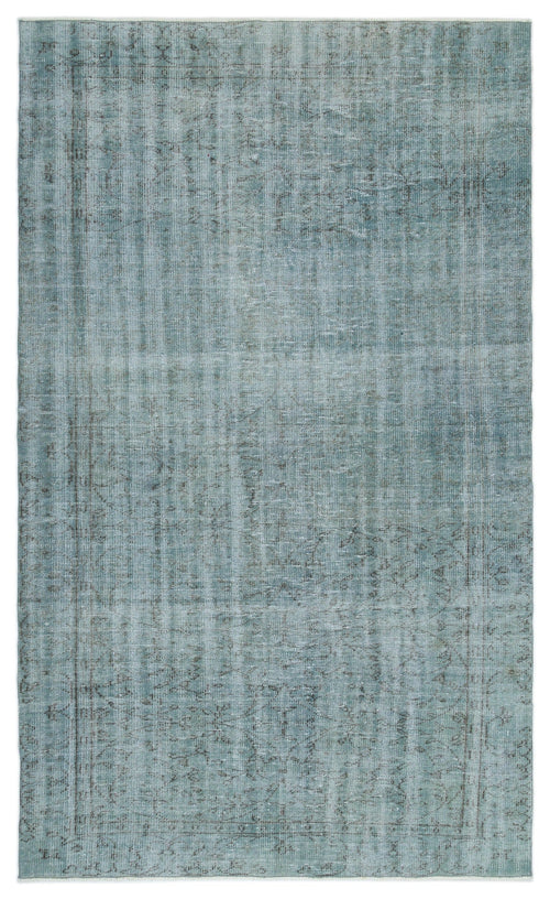 Atina Blue Vintage Wool Handmade Area Rug 5'7" x 9'3"