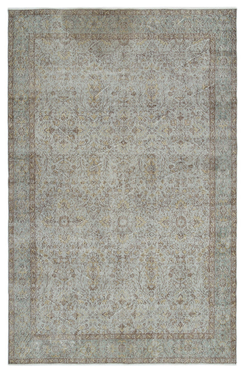 Atina Grey Vintage Wool Handmade Area Rug 6'0" x 9'7"