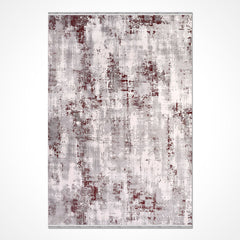 Modern Area Rug – Machine Made Rug with Grey Acrylic Yarn & Overlocked Edge
