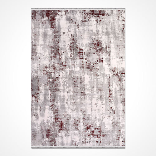 Modern Area Rug – Machine Made Rug with Grey Acrylic Yarn & Overlocked Edge