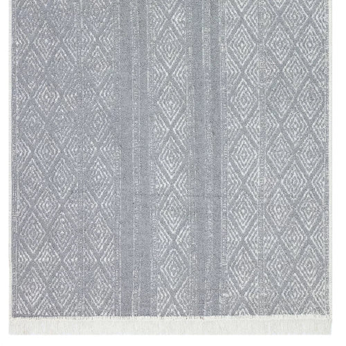 Cotton Kilim Rug – Classic Grey Woven Double Sided Washable Area Rug