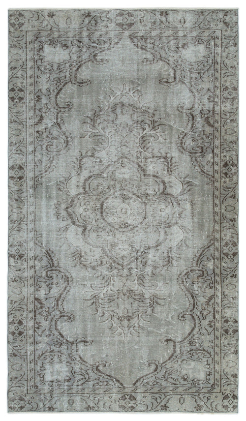 Atina Grey Vintage Wool Handmade Area Rug 4'7" x 10'2"