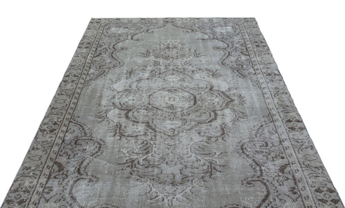 Atina Grey Vintage Wool Handmade Area Rug 4'7" x 10'2"