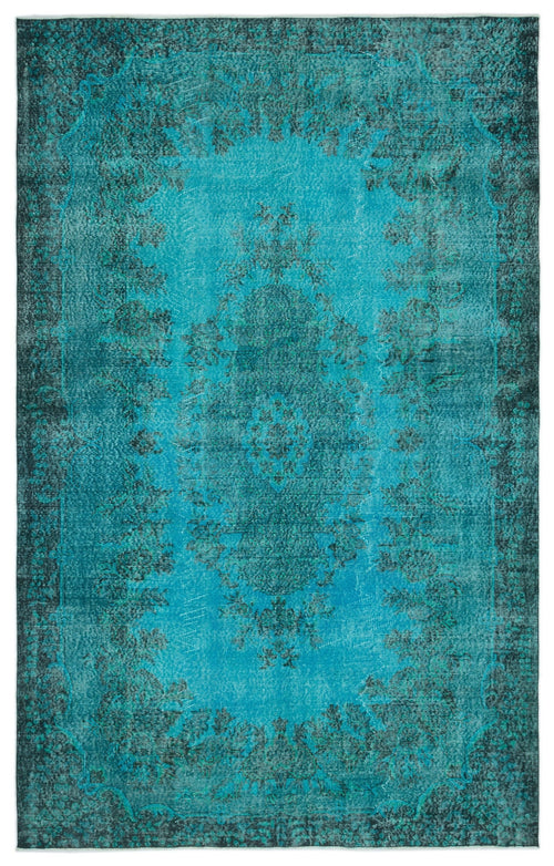Atina Turquoise Vintage Wool Handmade Area Rug 6'8" x 10'9"