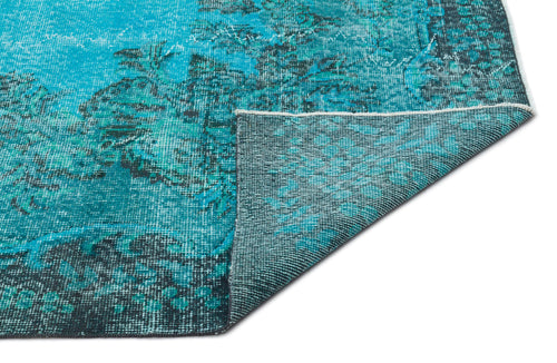 Atina Turquoise Vintage Wool Handmade Area Rug 6'8" x 10'9"