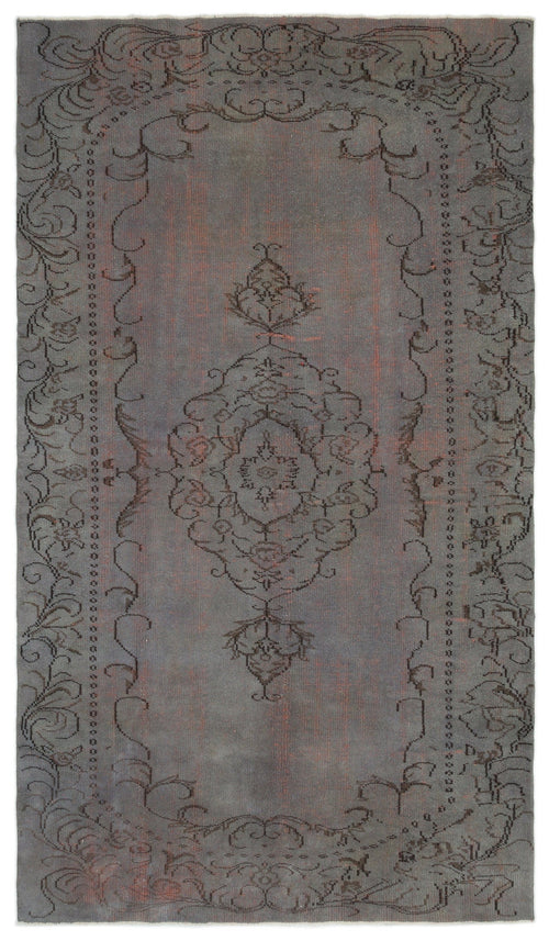 Atina Grey Vintage Wool Handmade Area Rug 5'10" x 10'1"