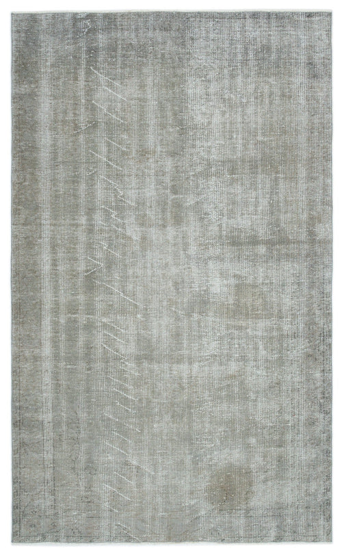 Atina Grey Vintage Wool Handmade Area Rug 5'2" x 8'4"