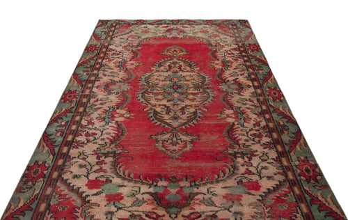 Atina Red Vintage Wool Handmade Area Rug 5'6" x 8'10"