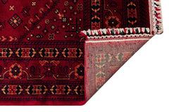 Afghan Viscose Rug - Handmade Red Classic Yağcıbedir Patterned Carpet | Eko Rugs