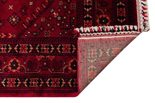 Afghan Viscose Rug - Handmade Red Classic Yağcıbedir Patterned Carpet | Eko Rugs