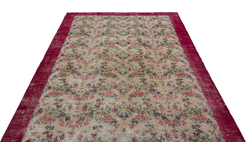 Atina Cream Vintage Wool Handmade Area Rug 6'3" x 9'9"