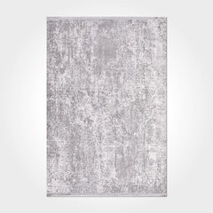 Modern Area Rug – Machine Made Grey Rug with Laser Cut Edges, Durable Polypropylene