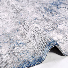 Modern Area Rug – Blue Machine Made Rug with 8 mm Pile Height, Dust Resistant