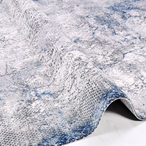 Modern Area Rug – Blue Machine Made Rug with 8 mm Pile Height, Dust Resistant