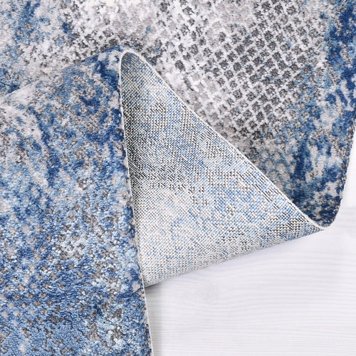 Modern Area Rug – Blue Machine Made Rug with 8 mm Pile Height, Dust Resistant