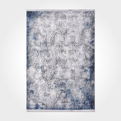Modern Area Rug – Blue Machine Made Rug with 8 mm Pile Height, Dust Resistant