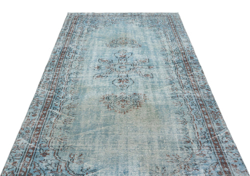 Atina Blue Vintage Wool Handmade Area Rug 4'9" x 8'6"