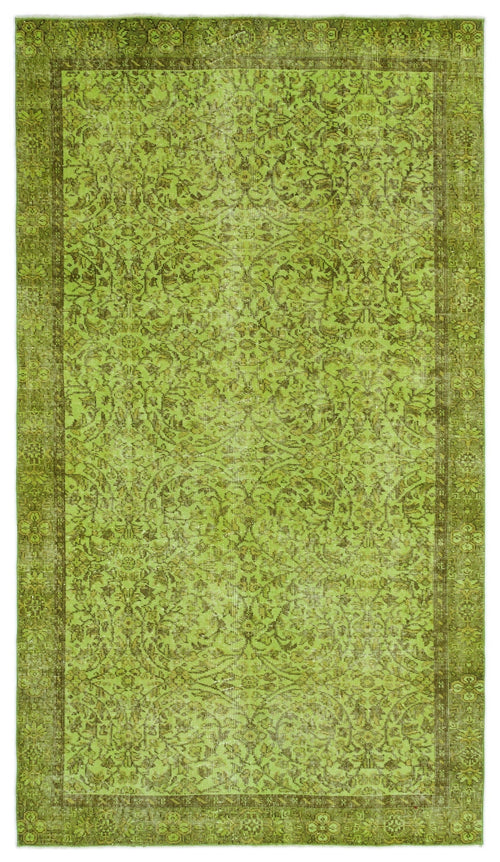 Atina Green Vintage Wool Handmade Area Rug 4'0" x 11'5"