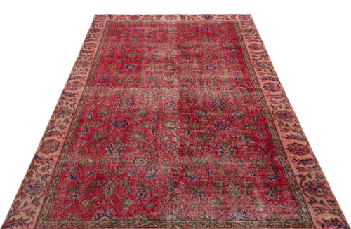 Atina Red Vintage Wool Handmade Area Rug 5'1" x 8'10"