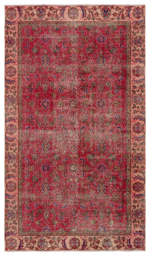 Atina Red Vintage Wool Handmade Area Rug 5'1" x 8'10"