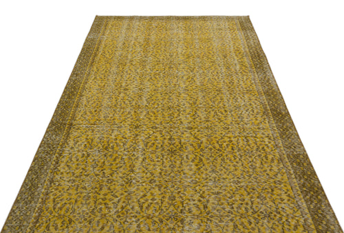 Atina Yellow Vintage Wool Handmade Area Rug 5'0" x 8'9"