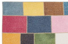 Iskece 2019 Beige Patchwork Wool Handmade Area Rug 5'3" x 7'7"