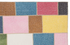 Iskece 2019 Beige Patchwork Wool Handmade Area Rug 5'3" x 7'7"