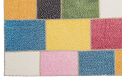 Iskece 2019 Beige Patchwork Wool Handmade Area Rug 5'3" x 7'7"