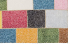 Iskece 2019 Beige Patchwork Wool Handmade Area Rug 5'3" x 7'7"