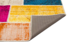 Iskece Beige Patchwork Wool Handmade Area Rug 10'0" x 12'0"