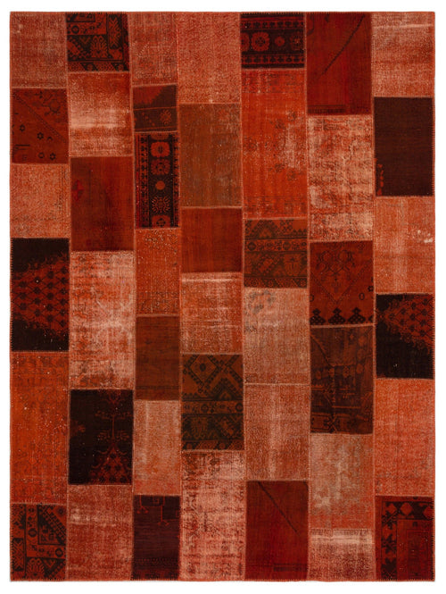 Iskece Orange Vintage Wool Handmade Area Rug 8'11" x 11'10"