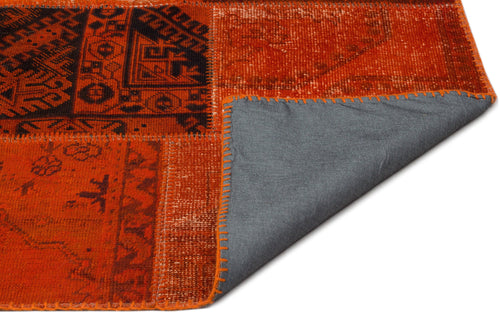 Iskece Orange Vintage Wool Handmade Area Rug 8'10" x 11'11"