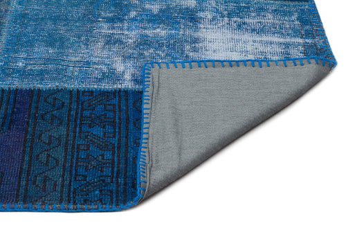 Iskece Blue Vintage Wool Handmade Area Rug 8'10" x 11'11"