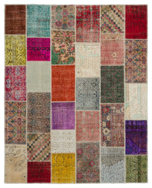 Iskece Beige Vintage Wool Handmade Area Rug 8'1" x 10'1"