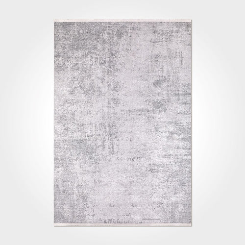 Modern Chenille Area Rug – Washable Non Slip Grey Cotton Polyester Carpet