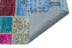 Iskece Beige Patchwork Wool Handmade Area Rug 5'8" x 7'7"