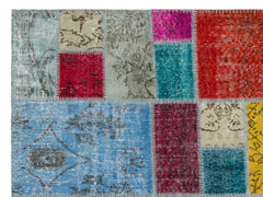 Iskece Beige Patchwork Wool Handmade Area Rug 5'8" x 7'7"