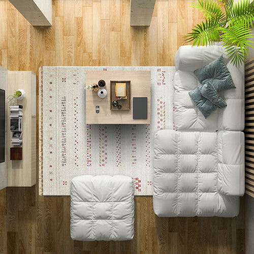 Clovis Beige Modern Viscose Handmade Rug