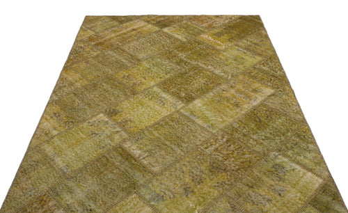 Iskece 20978 Green Vintage Wool Handmade Area Rug 5'3" x 7'7"