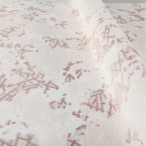 Pink Vintage Area Rug – Machine Made Rug with Acrylic Yarn & Laser Cut Edges